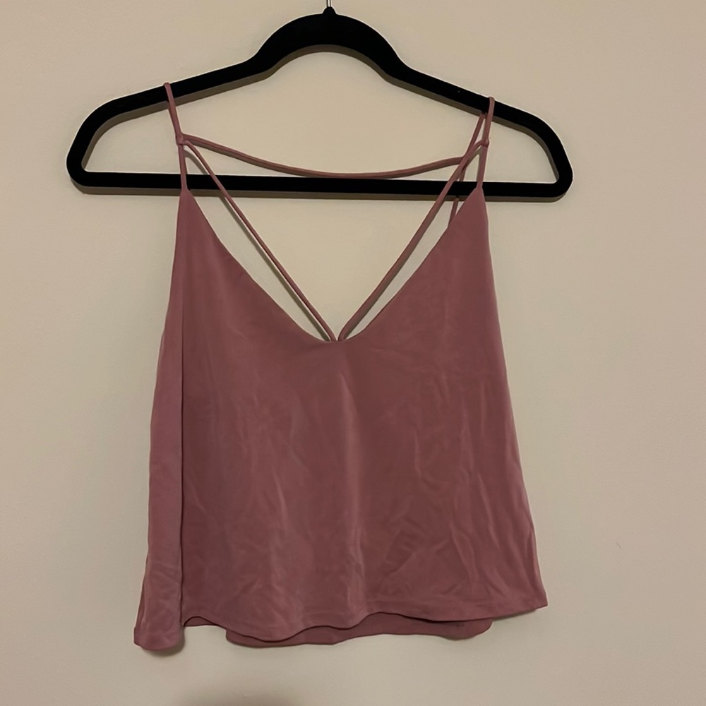 Strappy medium dusty pink crop top